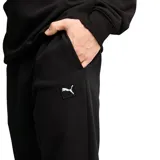 Pantalón de jogging negro Puma unisex, de corte regular, con cintura elástica ajustable con cordón, bolsillos laterales, puños acanalados y logo bordado.
