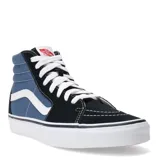 Championes de caña alta Vans SK8, con capellada de lona y gamuza en colores azul, negro y blanco.