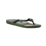 Ojotas de goma en diseño camuflado en tonos negro y verde, con tiras negras.