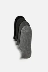 Pack de cuatro pares de calcetines tobilleros tejidos con mezcla de algodón y acabado en rib.