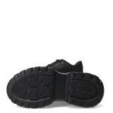 Championes Puma Karmen x de cuero sintético color negro, con plataforma y detalles dorados.