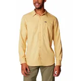 Camisa de hombre Columbia Silver Ridge, color beige, de manga larga con botones para enrollar, dos bolsillos frontales con botón, ventilación en la espalda y protección solar UPF 50.