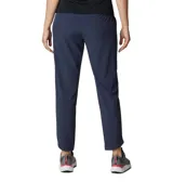 Pantalón de senderismo azul marino, de corte recto y largo tobillero, con cintura elástica ajustable, bolsillos laterales y tecnología Omni-Wick para absorción de la humedad.