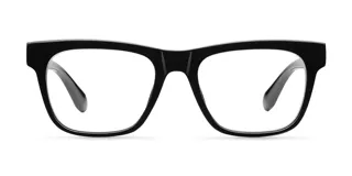 Lentes con filtro de luz azul, montura cuadrada negra de acetato y lentes transparentes CR39.