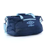 Bolso duffle azul de poliéster con logo de Umbro y un compartimento principal espacioso.