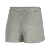 Short deportivo Nike NSW Essential de mujer, color gris melange, con cintura elástica ajustable con cordón y logo bordado en la pierna izquierda.
