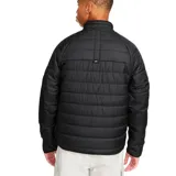 Campera puffer color verde oliva con cierre frontal y cuello alto. Logo de Nike bordado en el pecho.