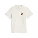 Remera Adidas color crema con logo Trefoil estampado en el pecho en tonos marrón y dorado.