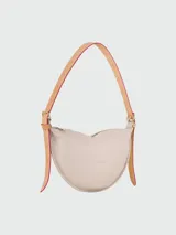 Bandolera Longchamp modelo Crossbody Smoothie M, color gris topo, con correa ajustable y cierre de cremallera.