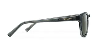 Lentes de sol cuadrados unisex, con armazón gris y lentes verdes polarizadas con protección UV 400. Fabricados en policarbonato francés con lentes japonesas TAC polarizadas, antirayaduras y con film super hidrofóbico.