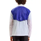Campera deportiva Diadora T2 Lightweight Wind, color blanco con detalles en azul y naranja.