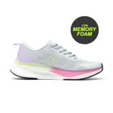 Championes deportivos American Sport Azriel, color gris con detalles en lila, verde y rosa.