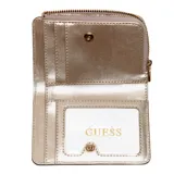 Billetera Guess Laurel color verde con cierre de cremallera y logo de la marca en dorado.