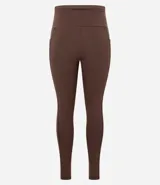 Calza deportiva negra de tiro alto con cintura texturizada.