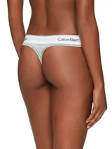 Colaless gris de algodón modal con cintura elástica blanca con logo Calvin Klein.