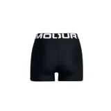 Short deportivo negro Under Armour Heat Gear Authentics, con cintura elástica blanca con logo de la marca.
