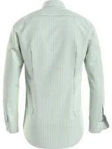 Camisa de hombre Tommy Hilfiger de corte regular, con estampado de cuadros en tonos verde claro, verde oscuro y azul. Tiene cuello abotonado, mangas largas con puños abotonados y logo bordado en el pecho.