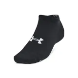 Medias deportivas Under Armour unisex, de corte bajo, color negro con logo blanco.