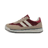 Zapatillas deportivas Le Groupe, color beige y bordó, con detalles en blanco.