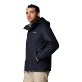 Campera Columbia 3 en 1 color azul marino, con capa exterior impermeable y transpirable, tecnología termorreflectante Omni-Heat™ y forro polar interior. Capucha desmontable y ajustable, puños y dobladillo ajustables, bolsillos con cremallera y protector de barbilla.