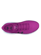 Championes Under Armour Phade RN 3 para mujer, color violeta con logo negro y suela blanca. Ideales para running.
