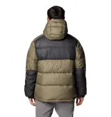 Campera puffer Columbia Pike Lake II Hooded, color negro, con capucha ajustable, tecnología Omni-Heat reflectante, aislamiento de poliéster reciclado, bolsillos con cierre y puños ajustables.
