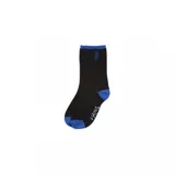 Medias Vans negras con detalles en azul y logo de la marca en el lateral.