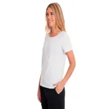 Remera blanca de algodón, corte clásico, manga corta y cuello redondo. Presenta el logo de CAT estampado en el pecho.
