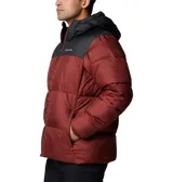 Campera puffer negra marca Columbia, con capucha ajustable, cierre frontal con cremallera, bolsillos laterales con cremallera, puños elásticos y aislamiento Thermarator™.