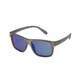 Lentes de sol MDQ modelo Uyuni, con marco gris y lentes espejados azules.