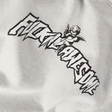 Buzo hoodie gris con bolsillo tipo canguro y logo de la marca Fucking Awesome estampado en el pecho.