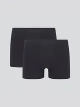 Pack de dos calzoncillos bóxer negros con cintura elástica.
