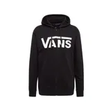 Campera con capucha Vans Classic Zip negra con logo blanco estampado en el pecho.