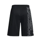 Short deportivo Under Armour Tech WM Graphic, color gris con logo negro en la pierna izquierda.