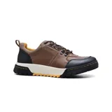 Zapato casual Hi-Tec Morris de cuero color marrón con detalles en negro y suela blanca.