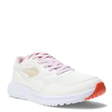 Championes Topper Wind 5, color blanco con detalles en naranja y cordones lilas.
