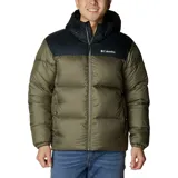 Campera puffer negra marca Columbia, con capucha ajustable, cierre frontal con cremallera, bolsillos laterales con cremallera, puños elásticos y aislamiento Thermarator™.