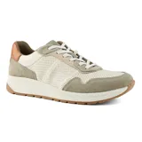 Zapatillas urbanas Hanker Coppi de cuero color beige con detalles en marrón y perforaciones decorativas.