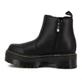 Botas Chelsea de cuero sintético negro con plataforma y elástico lateral.