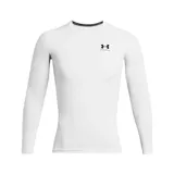 Remera de compresión Under Armour HeatGear de manga larga, color negro con logo blanco en el pecho.