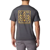 Remera gris de manga corta con logo de Columbia en el pecho.