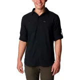 Camisa de hombre Columbia Silver Ridge, color beige, de manga larga con botones para enrollar, dos bolsillos frontales con botón, ventilación en la espalda y protección solar UPF 50.
