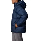 Campera puffer negra marca Columbia, con capucha ajustable, cierre frontal con cremallera, bolsillos laterales con cremallera, puños elásticos y aislamiento Thermarator™.