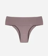Bombacha de bikini negra de poliamida con cintura ancha.
