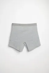 Boxer largo de algodón color gris melange con cintura elástica.