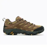 Zapato de senderismo Merrell Moab 3 Waterproof, color marrón con detalles en negro y suela Vibram.