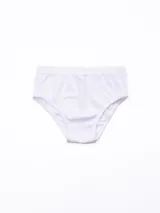 Bombacha clásica blanca de algodón con cintura alta y corte seamless.