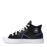 Championes Converse Ctas Flux Ultra Mid, color negro con detalles en azul y blanco. Zapatillas de media caña con cordones.