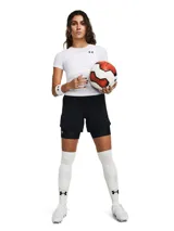 Remera deportiva Under Armour HeatGear Compression de manga corta, color negro con logo blanco en el pecho.