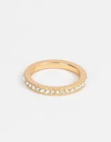 Anillo plateado con strass.